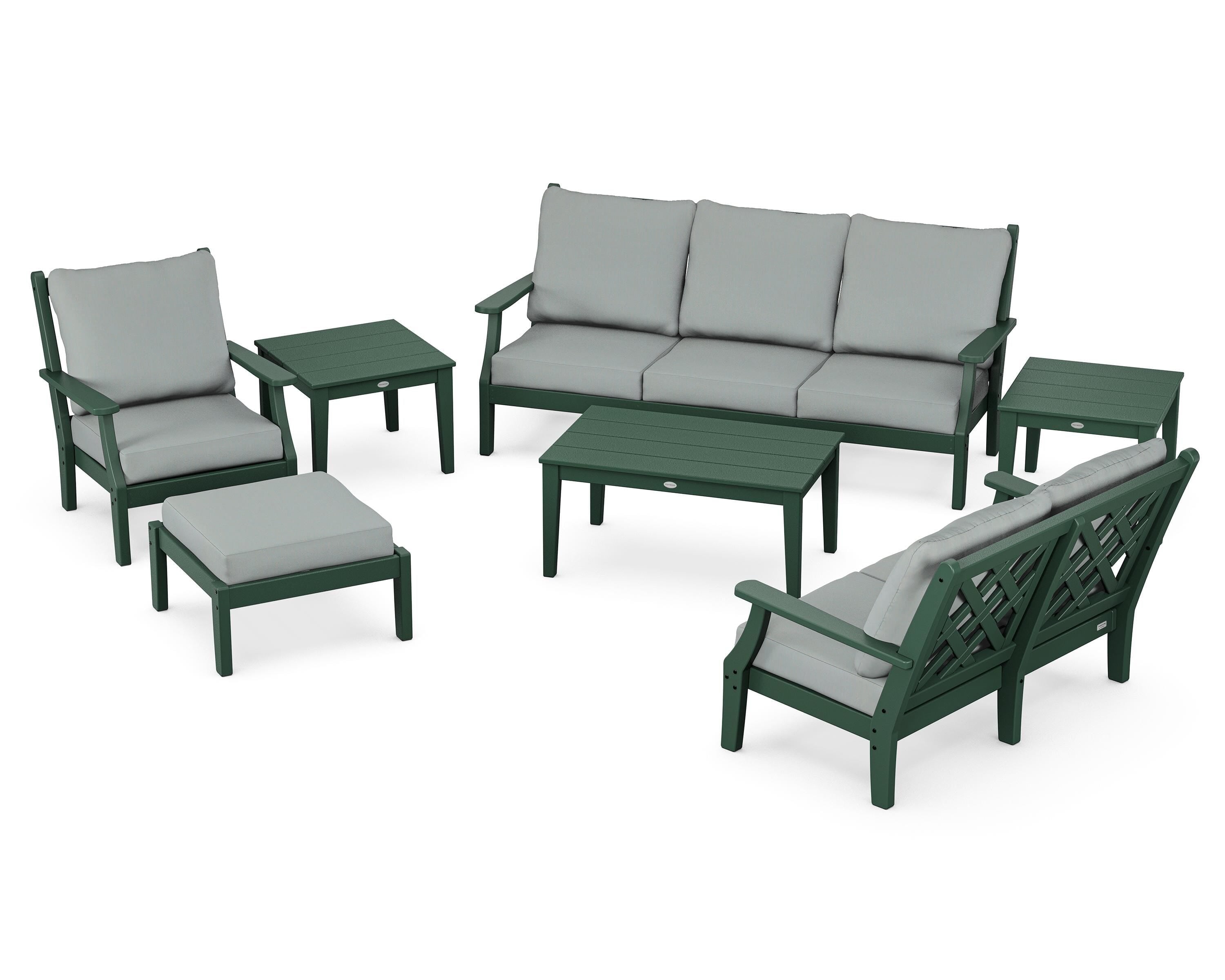 Country Living Wovendale 7-Piece Deep Seating Set in Green / Spa