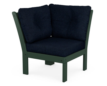 POLYWOOD® Vineyard Modular Corner Chair in Green / Marine Indigo