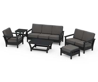POLYWOOD® Harbour 6-Piece Outdoor Living Set in Black / Spectrum Carbon