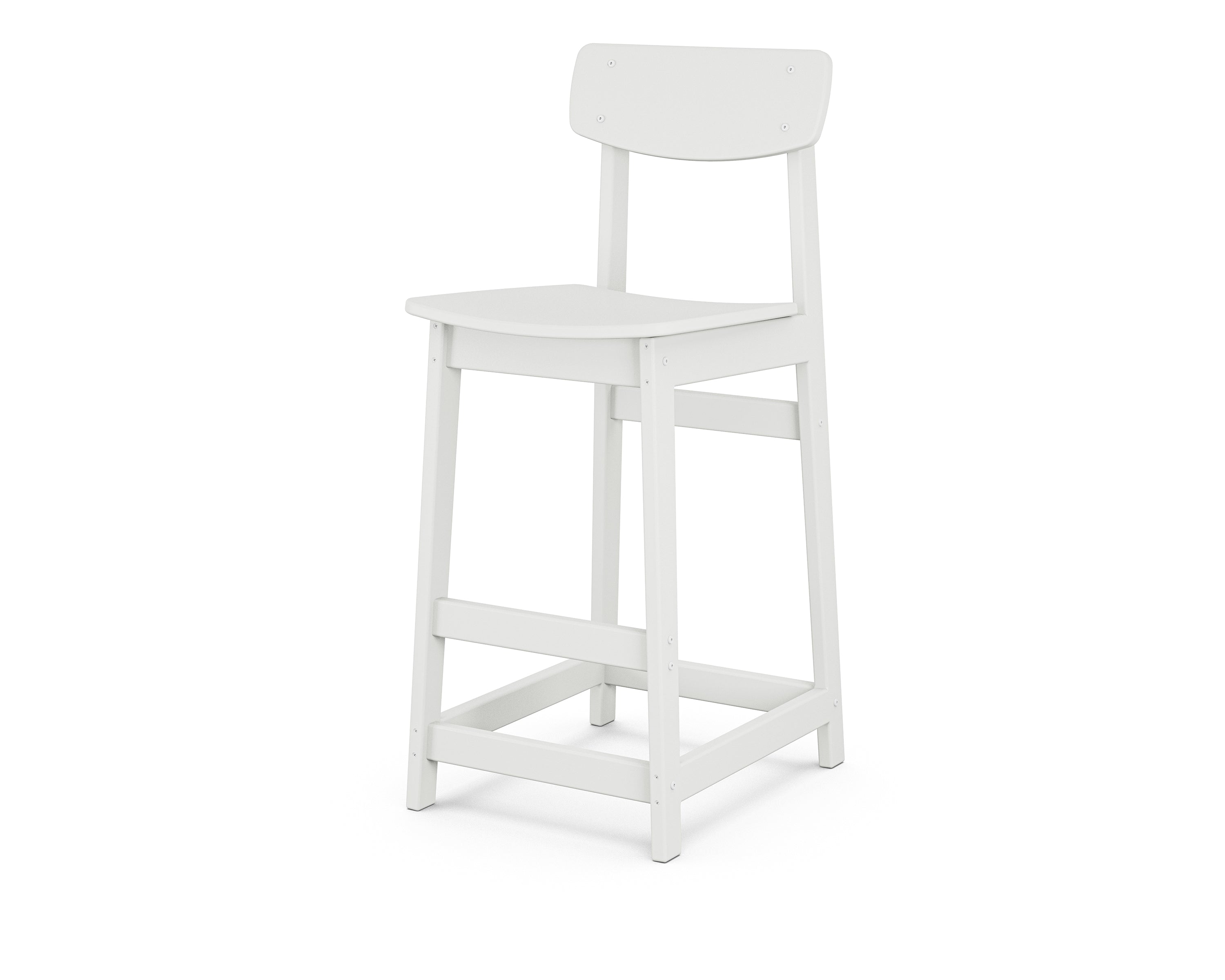 POLYWOOD® Modern Studio Urban Bar Chair in White
