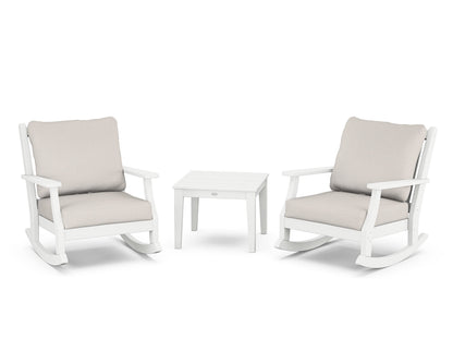 Country Living Wovendale 3-Piece Deep Seating Rocker Set in White / Cast Ash