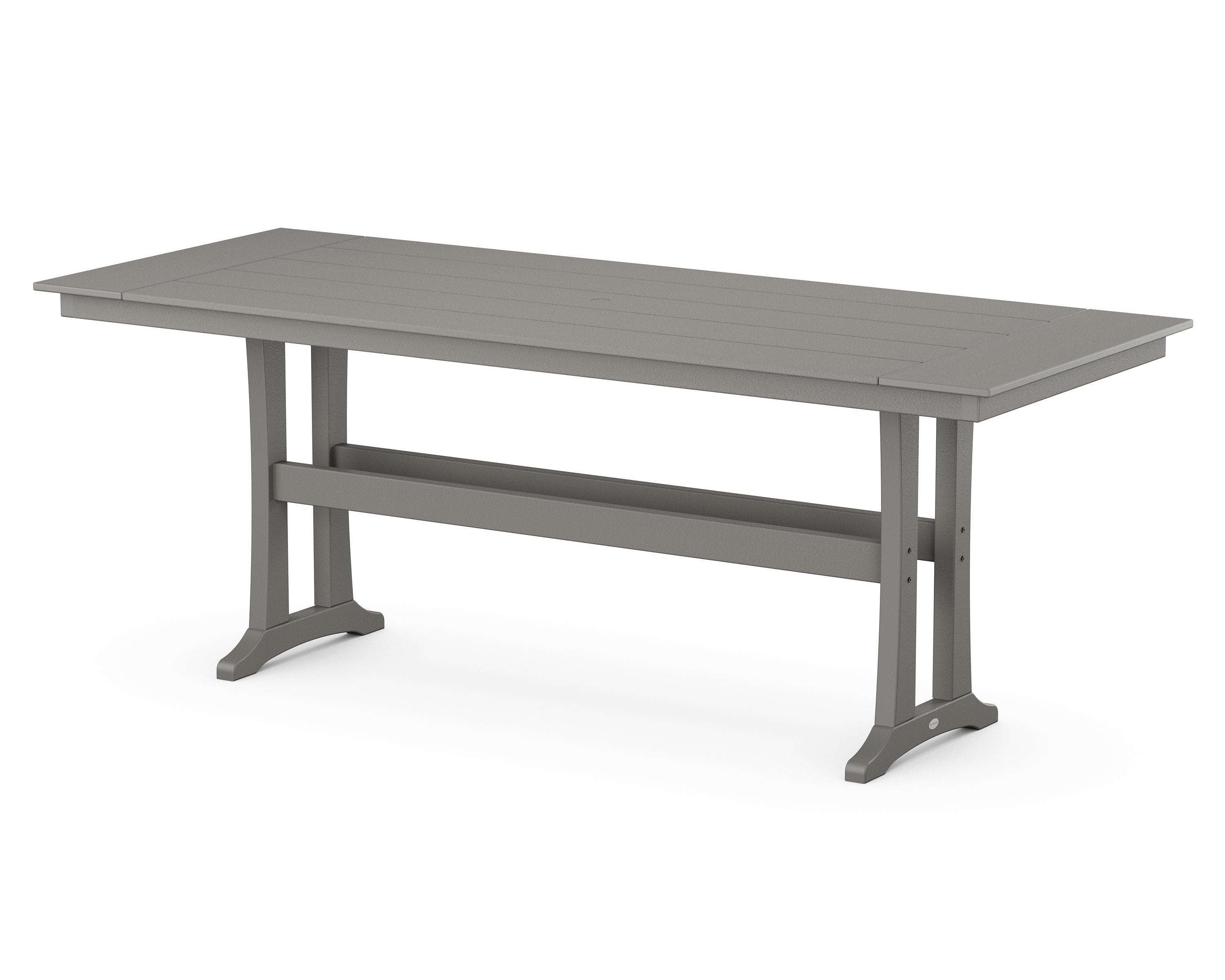 POLYWOOD® Farmhouse Trestle 38" x 96" Counter Table in Slate Grey