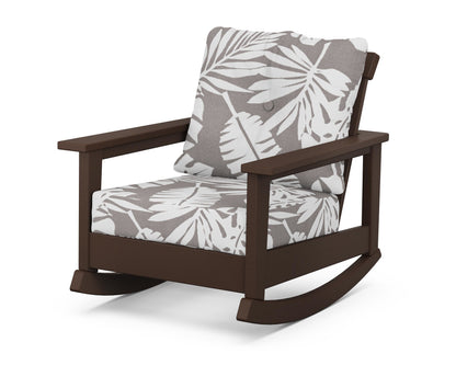 POLYWOOD® Prescott Deep Seating Rocking Chair in Mahogany / Leaf Grey Mist