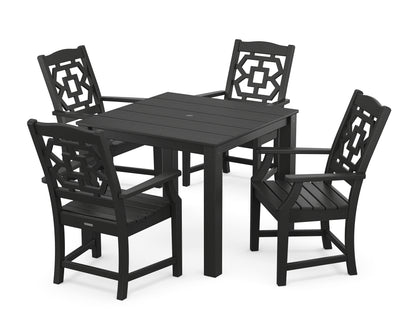 Martha Stewart by POLYWOOD® Chinoiserie 5-Piece Parsons Dining Set in Black
