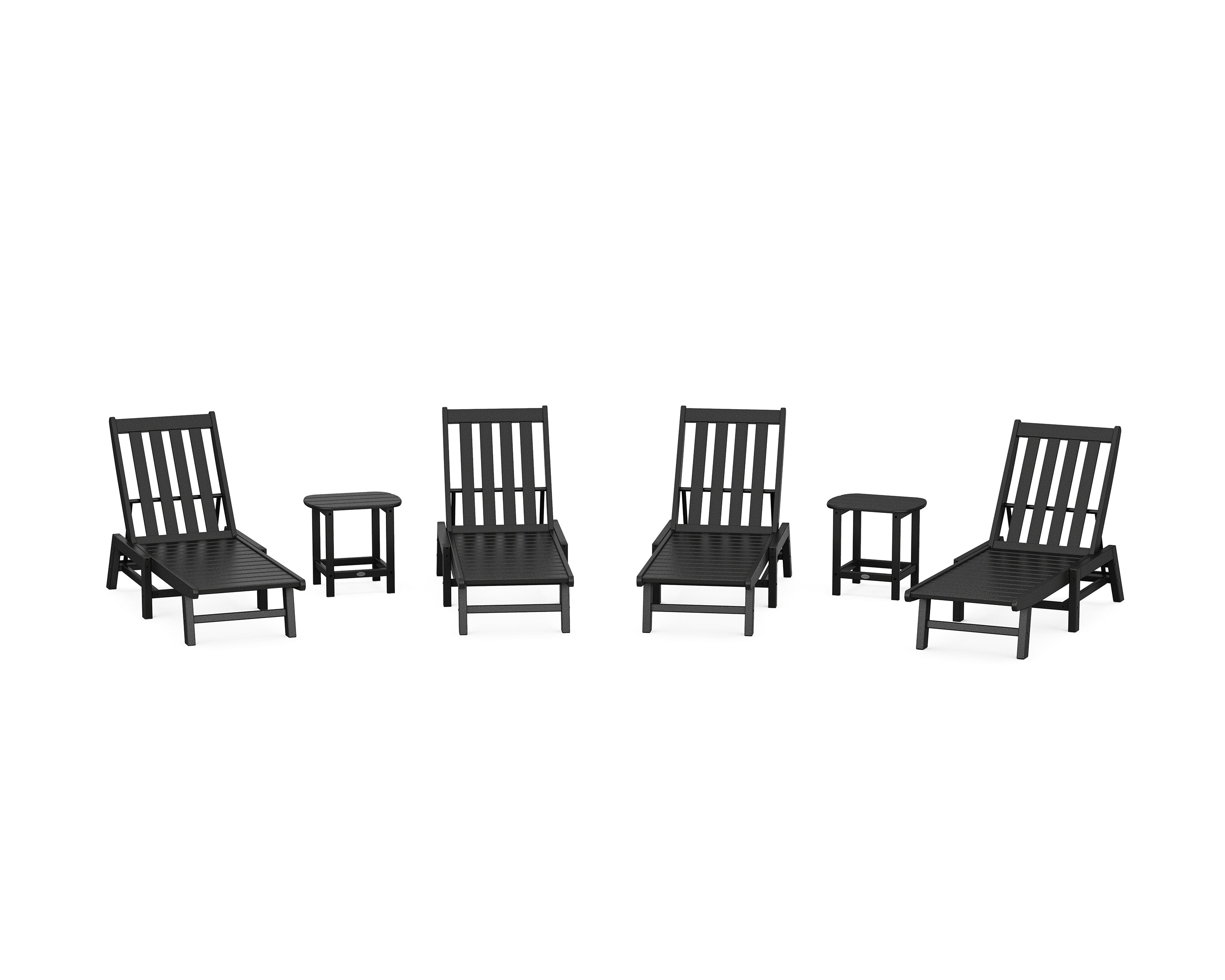 POLYWOOD® Vineyard 6-Piece Chaise Set in Black