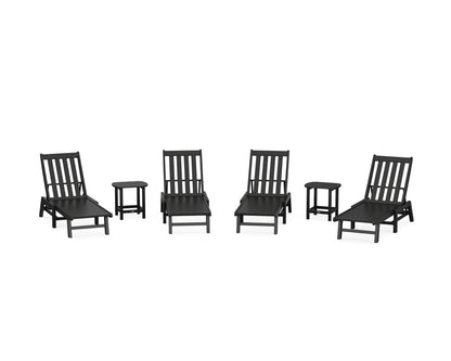POLYWOOD® Vineyard 6-Piece Chaise Set in Black