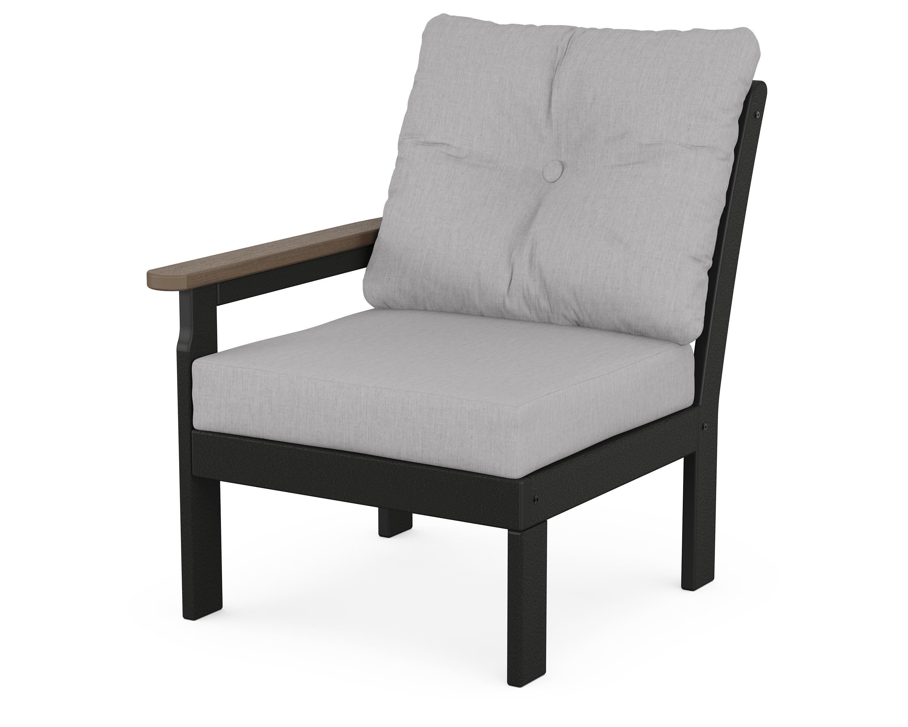 POLYWOOD® Vineyard Modular Left Arm Chair in Black / Kona / Granite