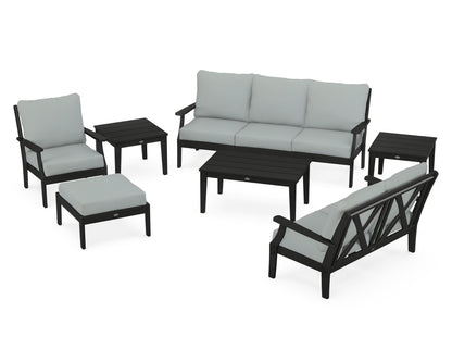 POLYWOOD® Braxton 7-Piece Deep Seating Set in Black / Spa