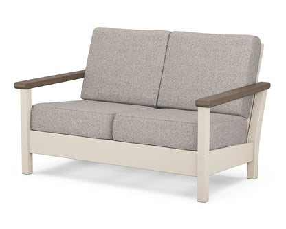 POLYWOOD® Harbour Deep Seating Loveseat in Sand / Kona / Weathered Tweed