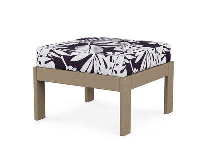 POLYWOOD® Vineyard Modular Ottoman in Vintage Sahara / Leaf Navy