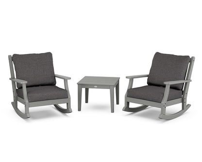 Country Living Wovendale 3-Piece Deep Seating Rocker Set in Slate Grey / Ash Charcoal
