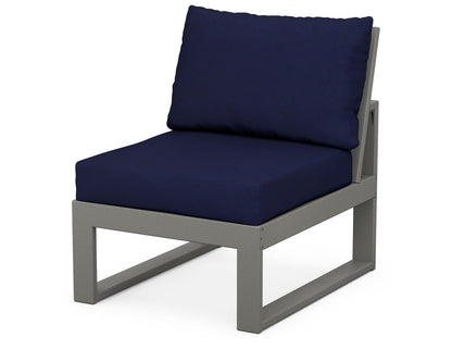 Unbranded Modular Armless Chair in Slate Grey / Navy