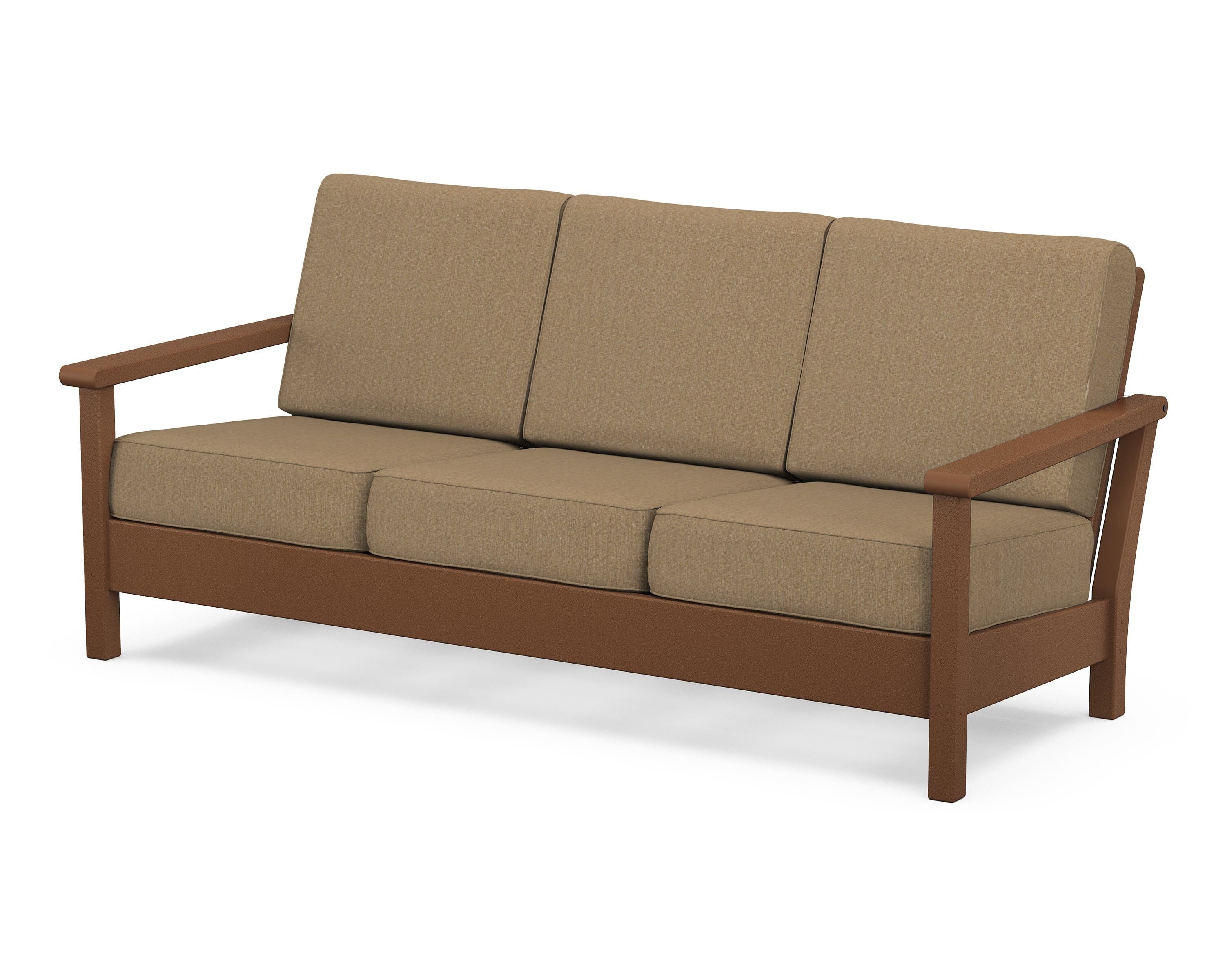 POLYWOOD® Harbour Deep Seating Sofa in Teak / Sesame