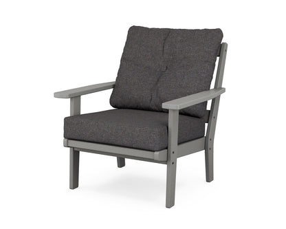 POLYWOOD® Oxford Deep Seating Chair in Slate Grey / Ash Charcoal