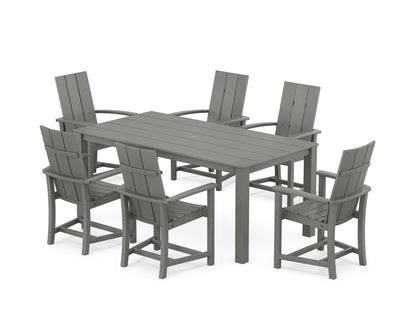 POLYWOOD® Modern Adirondack 7-Piece Parsons Dining Set in Slate Grey