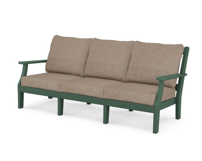 Martha Stewart by POLYWOOD® Chinoiserie Deep Seating Sofa in Green / Spiced Burlap