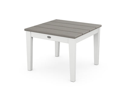 POLYWOOD® Newport 22" End Table in White / Driftwood