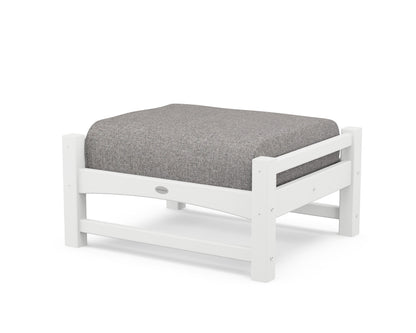 POLYWOOD® Club Ottoman in White / Grey Mist