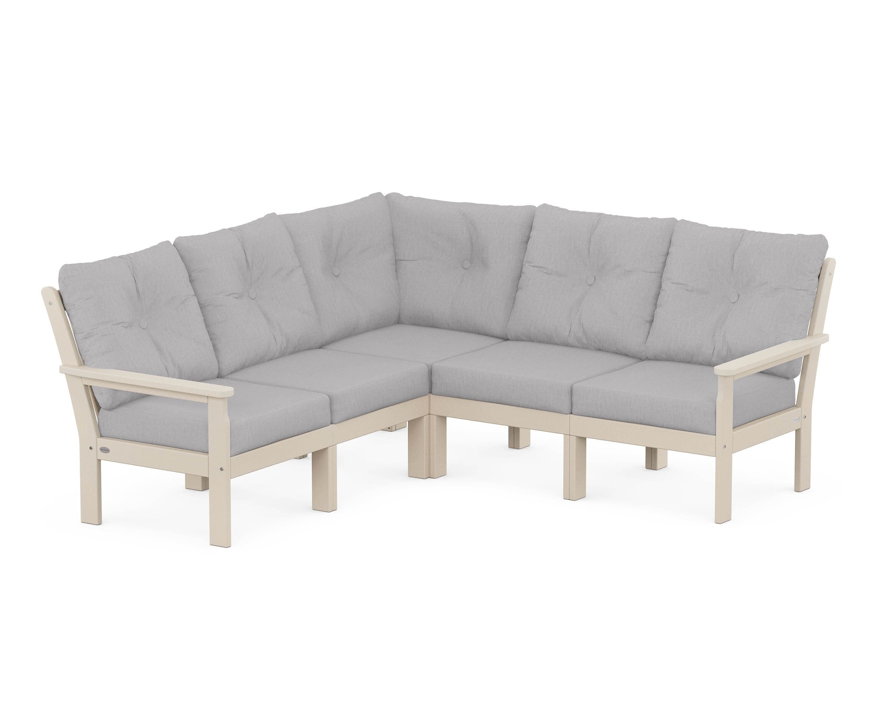 POLYWOOD® Vineyard 5-Piece Sectional in Sand / Granite