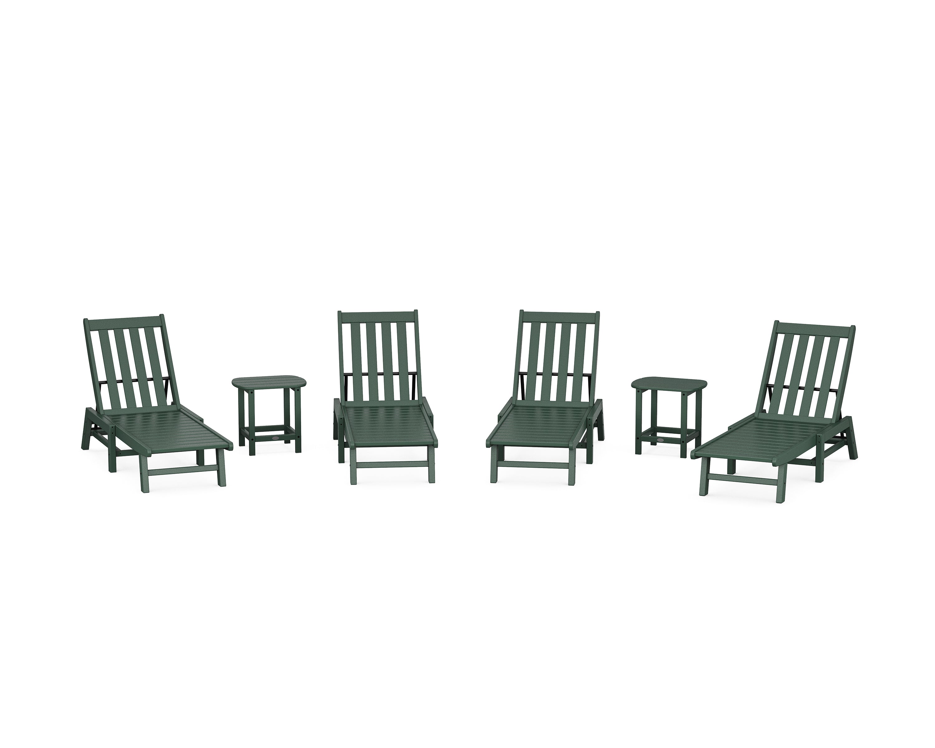 POLYWOOD® Vineyard 6-Piece Chaise Set in Green