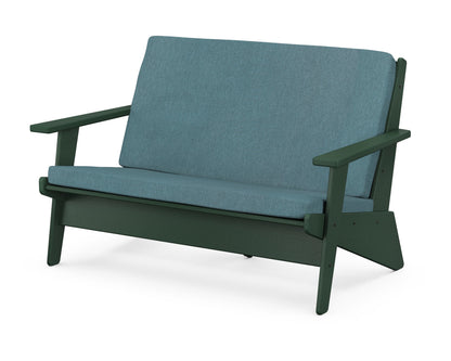 POLYWOOD® Riviera Modern Lounge Loveseat in Green / Ocean Teal