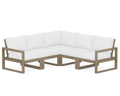 POLYWOOD® EDGE 5-Piece Modular Deep Seating Set in Vintage Sahara / Natural