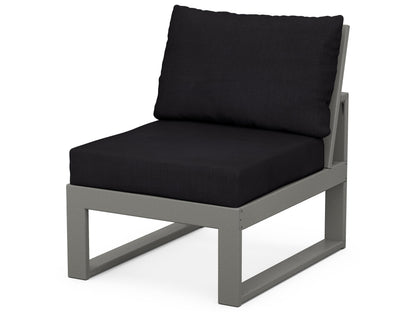 Unbranded Modular Armless Chair in Slate Grey / Midnight Linen