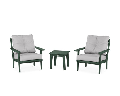 POLYWOOD® Oxford 3-Piece Deep Seating Set in Green / Granite