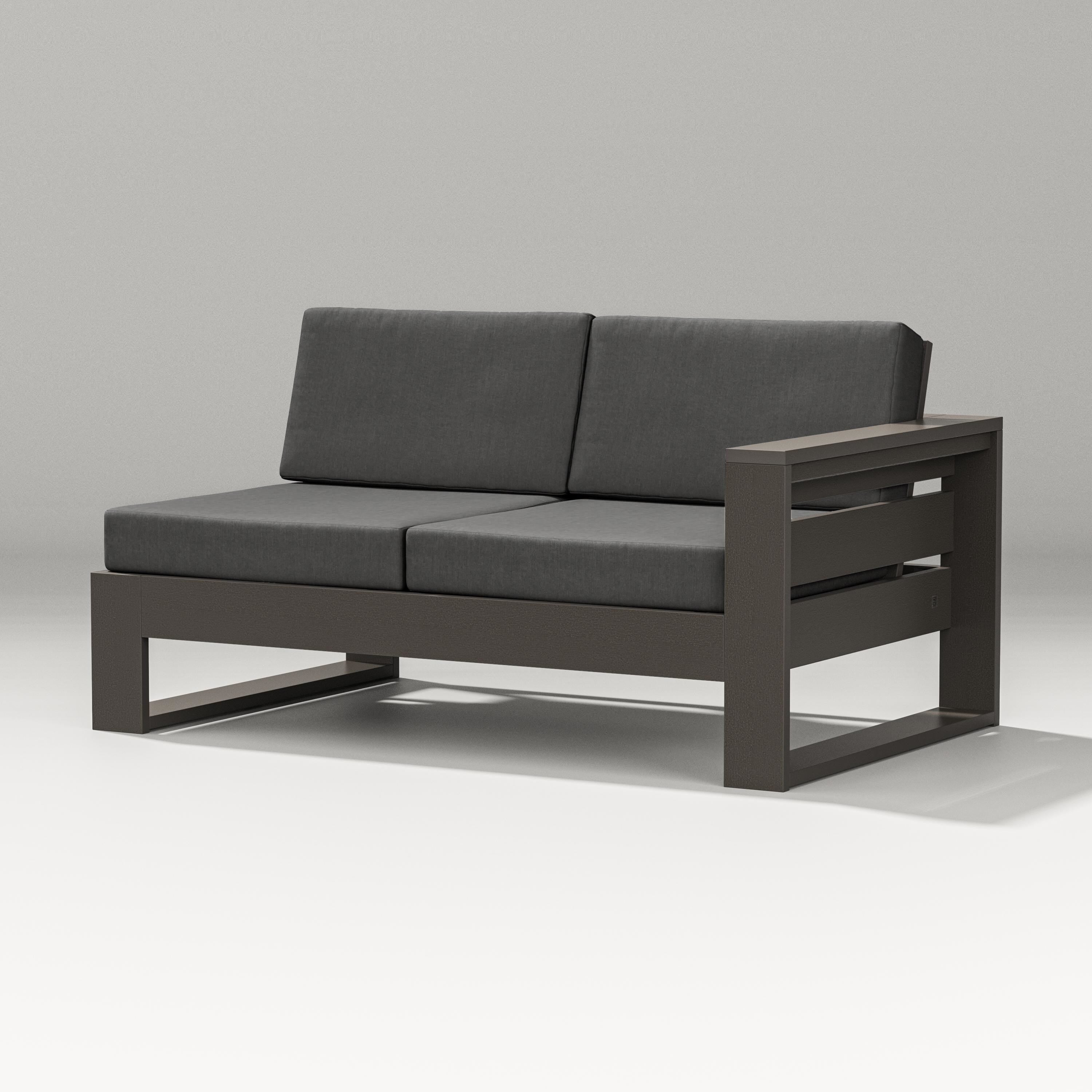 PW Designer Series Latitude Modular Right Arm Loveseat in Vintage Coffee / Spectrum Carbon