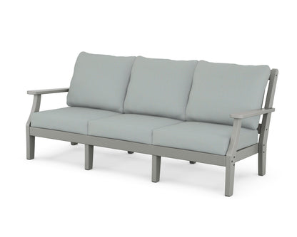 Martha Stewart by POLYWOOD® Chinoiserie Deep Seating Sofa in Slate Grey / Spa