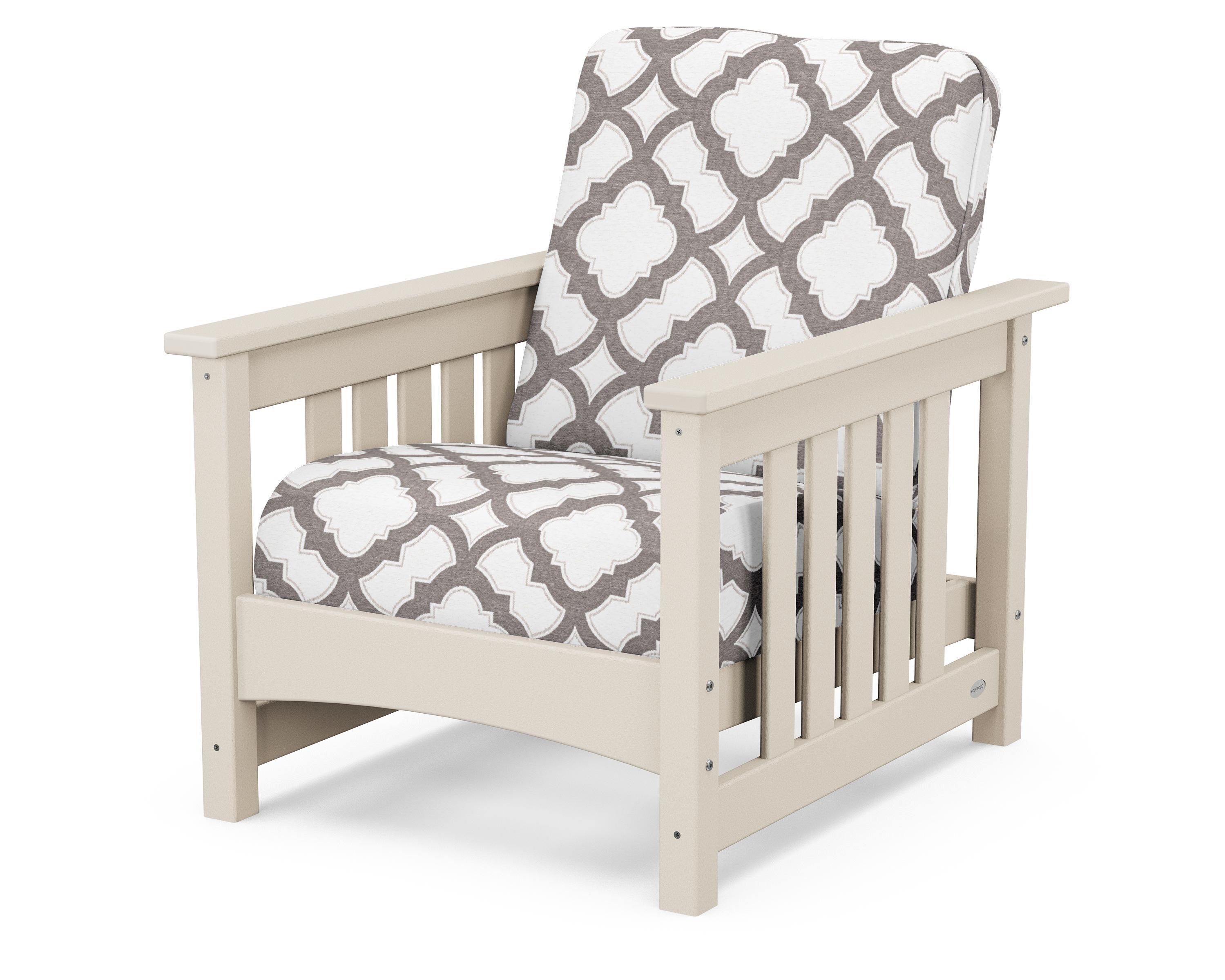 POLYWOOD® Club Mission Chair in Sand / Trellis Grey Mist