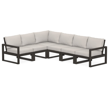POLYWOOD® EDGE 6-Piece Modular Deep Seating Set in Vintage Coffee / Cast Ash