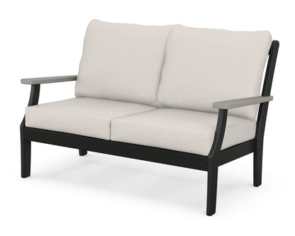 POLYWOOD® Braxton Deep Seating Loveseat in Black / Driftwood / Cast Ash