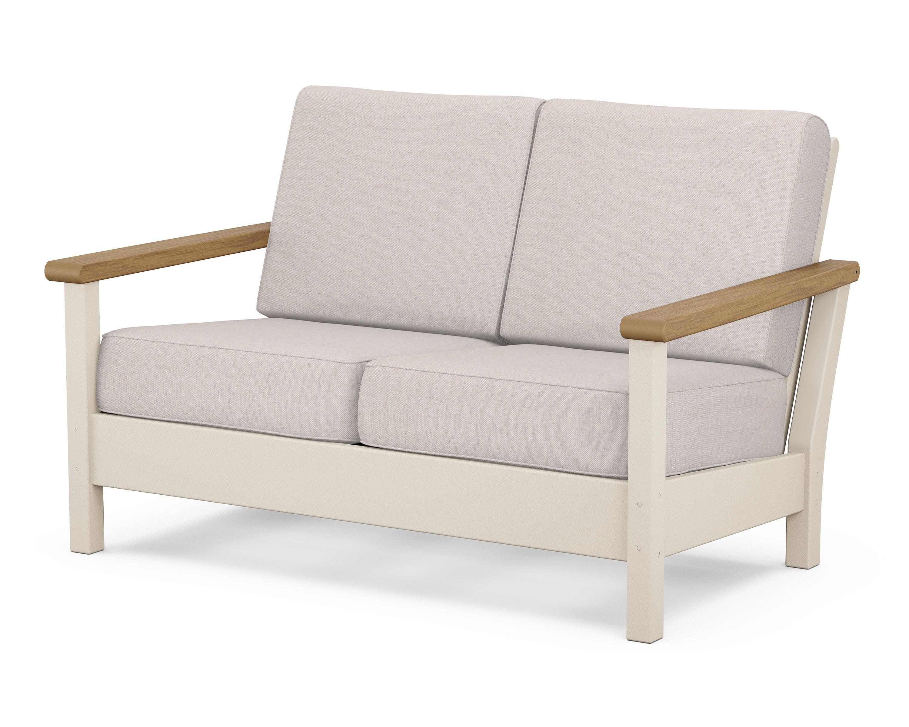 POLYWOOD® Harbour Deep Seating Loveseat in Sand / Natural / Dune Burlap