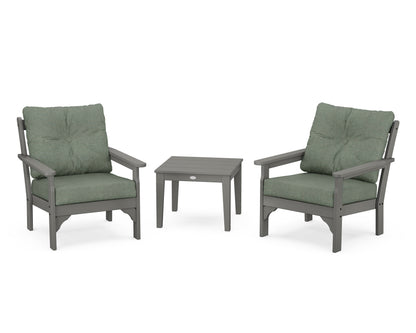 POLYWOOD® Vineyard 3-Piece Deep Seating Set in Slate Grey / Cast Sage