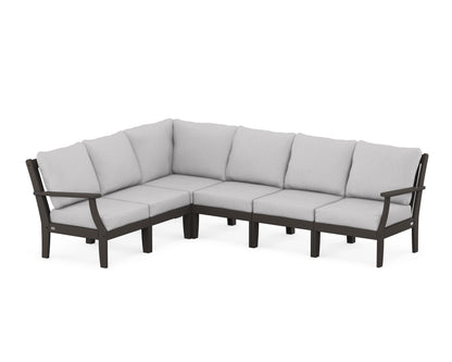 POLYWOOD® Braxton Modular 6-Piece Deep Seating Set in Vintage Coffee / Granite