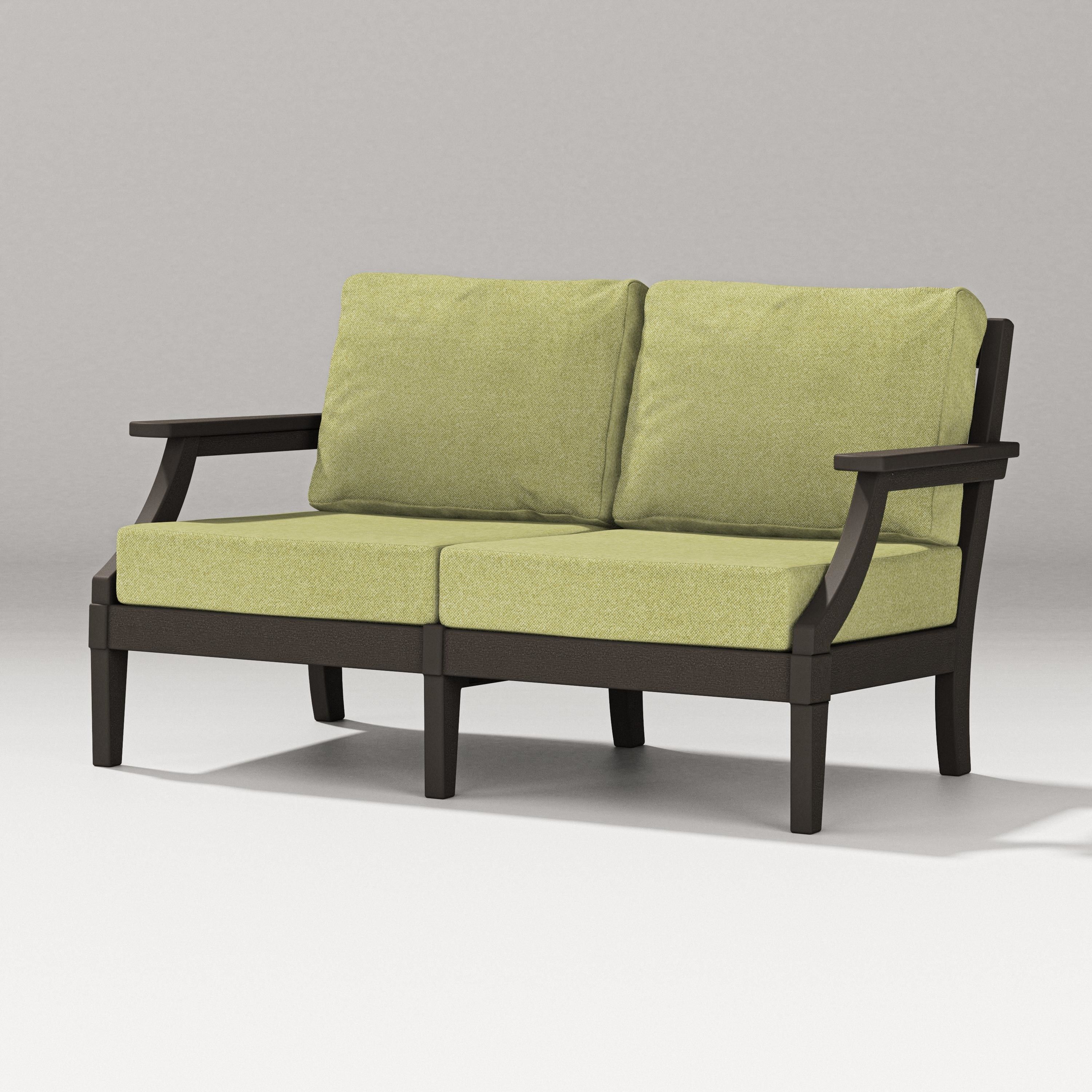 PW Designer Series Estate Loveseat in Vintage Coffee / Chartreuse Boucle