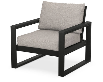 POLYWOOD® EDGE Club Chair in Black / Weathered Tweed