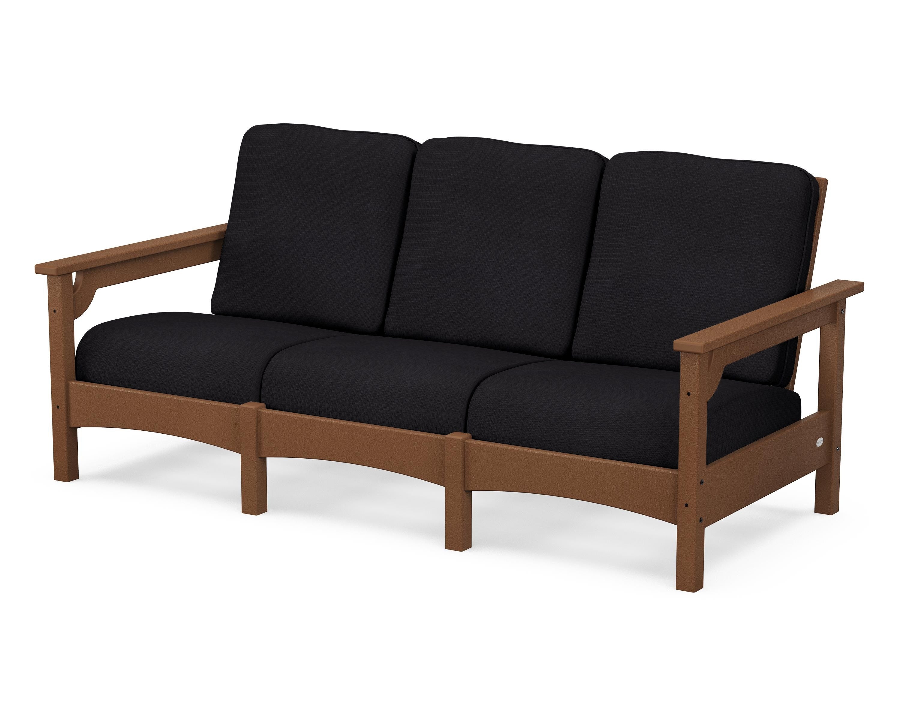 POLYWOOD® Club Sofa in Teak / Midnight Linen