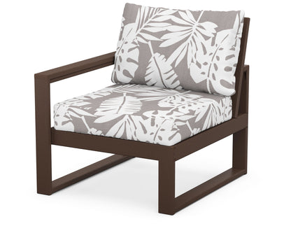 POLYWOOD® EDGE Modular Left Arm Chair in Mahogany / Leaf Grey Mist