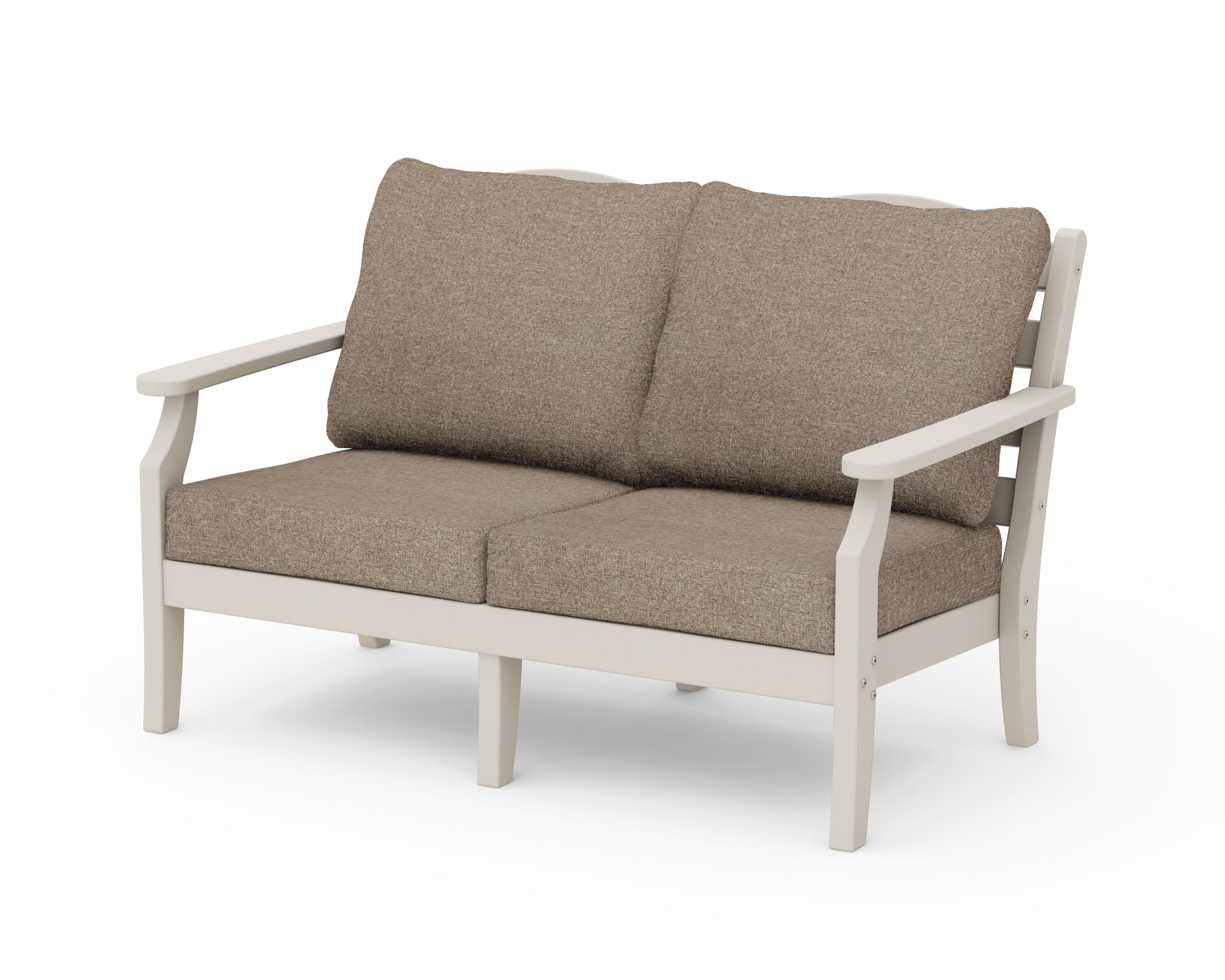 Draper James™ by  POLYWOOD® Savannah Deep Seating Loveseat in Sand / Spiced Burlap