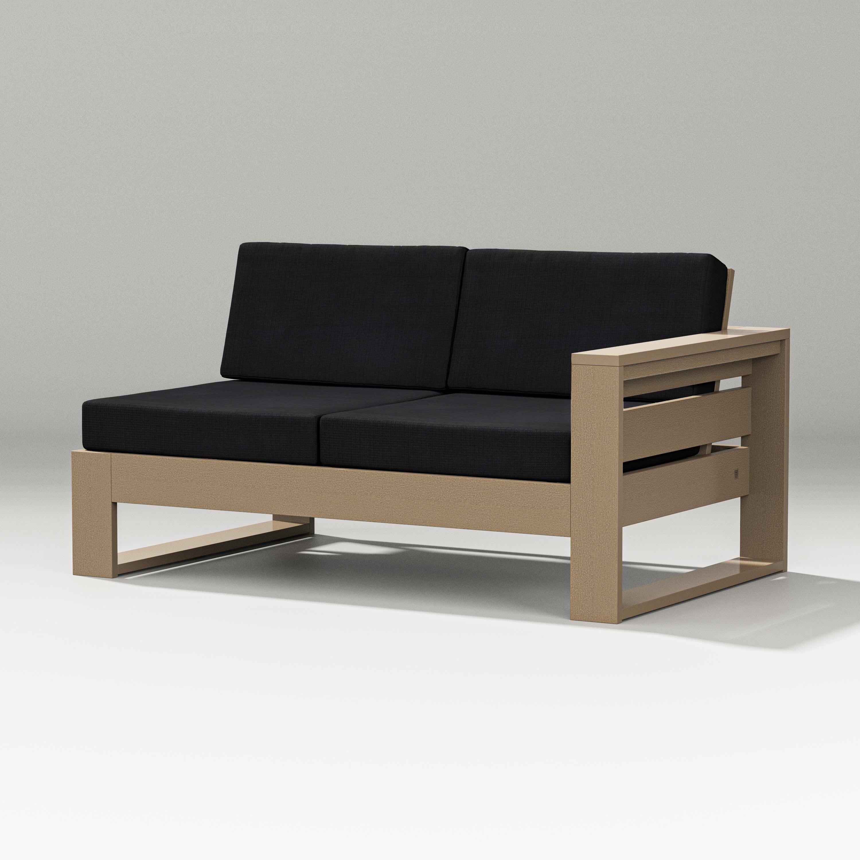PW Designer Series Latitude Modular Right Arm Loveseat in Vintage Sahara / Midnight Linen