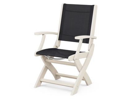 POLYWOOD® Coastal Folding Chair in Sand / Black Sling