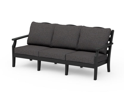 Draper James™ by  POLYWOOD® Savannah Deep Seating Sofa in Black / Ash Charcoal