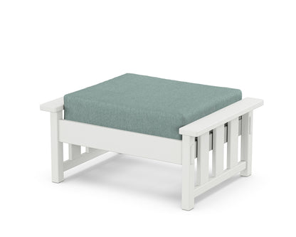 Martha Stewart by POLYWOOD® Acadia Deep Seating Ottoman in White / Glacier Spa