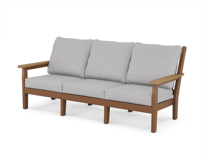 POLYWOOD® Chippendale Deep Seating Sofa in Teak / Natural / Granite