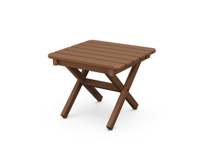 POLYWOOD® Square 18" Folding Side Table in Teak