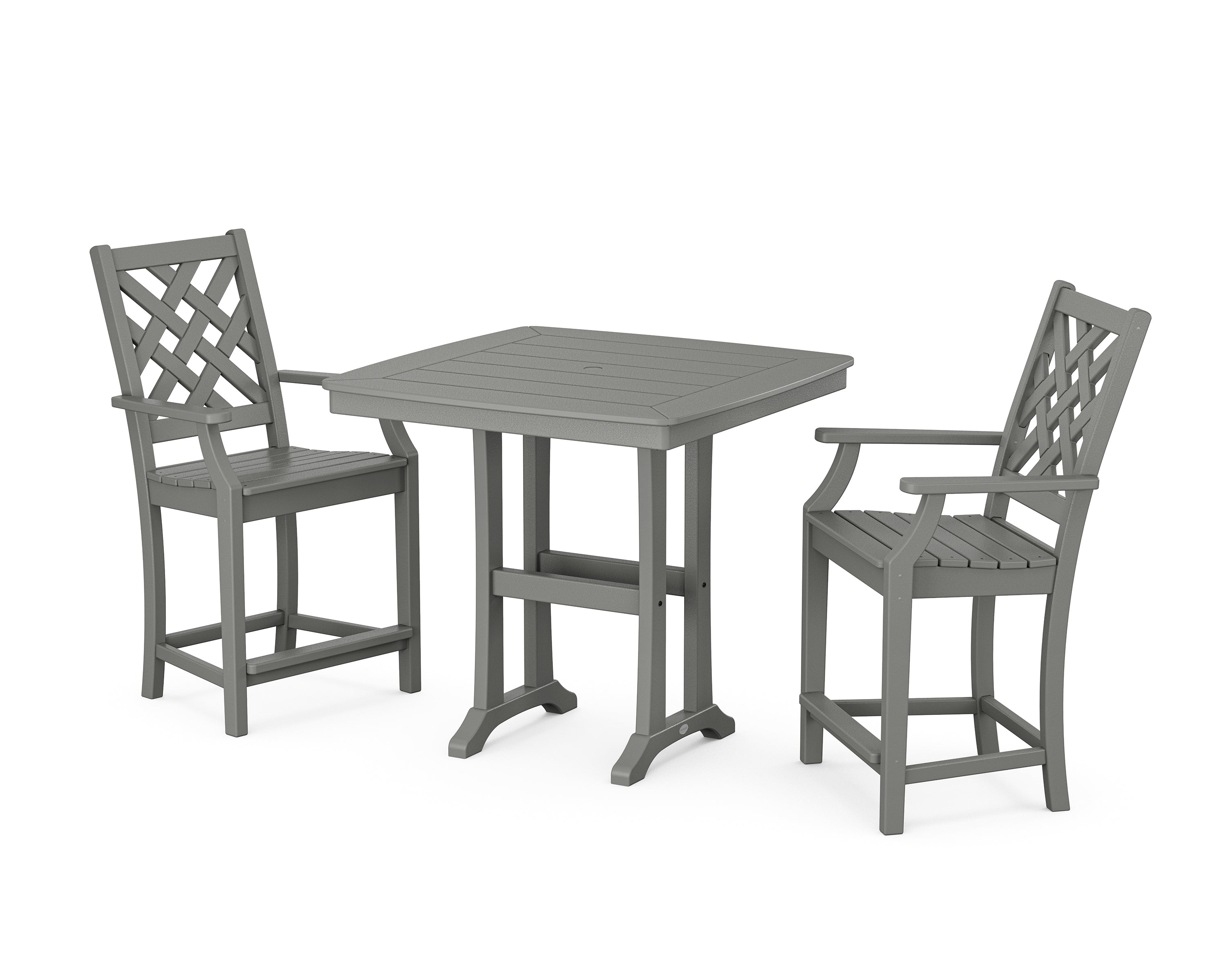 Country Living Wovendale 3-Piece Counter Set with Trestle Legs in Slate Grey