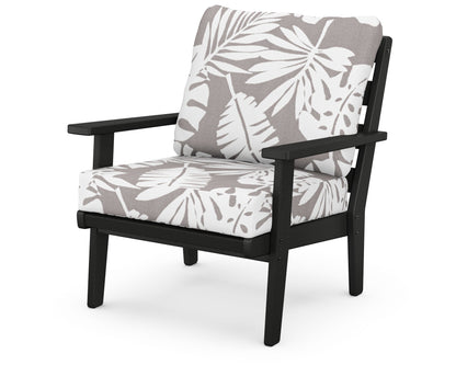POLYWOOD® Grant Park Deep Seating Chair in Black / Leaf Grey Mist