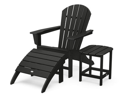 POLYWOOD® South Beach Adirondack 3-Piece Set in Black